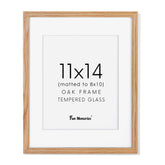 Fun Memories 11x14 oak frame highlights natural wood grain for timeless wall displays.