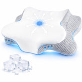 FUNCCUBE cervical neck pillow memory-foam-core supports neck for restful sleep