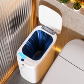 Funest bathroom trash can with lid and motion sensor for touchless disposal.