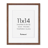 Fun Memories 11x14 oak frame close-up highlights natural wood grain.