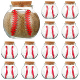 Funnymoom baseball round jar with cork lid, ideal for party favors