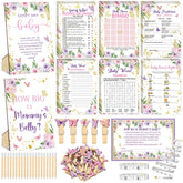 Funnymoom butterfly baby shower games cards set for entertaining guests