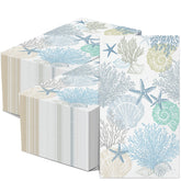 Funrous seashell napkins coral design for coastal table decor
