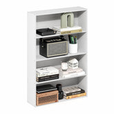 Furinno Basic Bookcase front view showing open shelves for compact storage