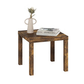 Furinno Classic Side Table amber pine top provides a sturdy versatile surface.