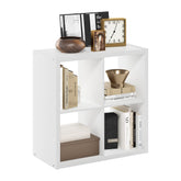 Furinno Cubicle 4-Cube White front view shows tidy open storage.