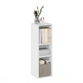 Furinno Fulda slim book shelf angled view showing space-saving design for small rooms