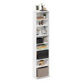 Furinno Jaya DVD shelf 8-tier displays organized media with adjustable shelves