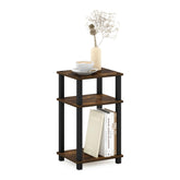Furinno Just side table with 3-tier open shelf for compact storage.