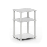 Furinno Just Side Table with 3-tier open shelves maximizes compact storage.
