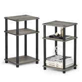 Furinno Just side table front view showing compact, space-saving two-pack setup.
