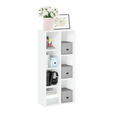 Furinno LUDER 7-cube shelf with open front in white for organized living room storage