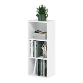 Furinno LUDER book shelf with three open cubes for tidy storage.