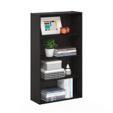 Furinno PASIR 4-tier bookcase with open shelves in espresso for organized living spaces.