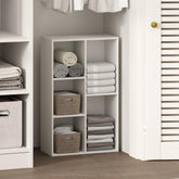 Furinno Reed 5-cube closet organizer white front view, space-saving design
