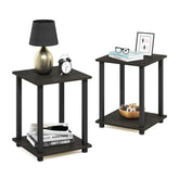 Furinno Simplistic end table set of 2 pair offers compact, space-saving living room surfaces.