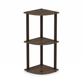 Furinno TURN-N-TUBE corner shelf with a 3-tier display for books and decor