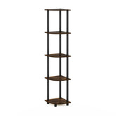 Furinno Turn-N-Tube corner shelf assembly saves space in small rooms.