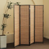 Furnnylane 4-panel bamboo divider, 67-inch tall, ideal for room separation.