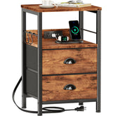 Furologee end table with charging station provides convenient device charging at your fingertips.