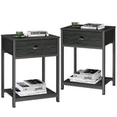 Furologee nightstand with fabric drawer for organized, dust-minimized storage
