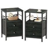 Furologee Nightstands Set 2 top shelf for organized bedside storage.