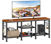Furologee TV Stand 55-Inch offers sturdy support and a rustic finish for a clean living room media setup.