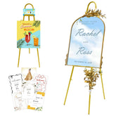 Furosa height-adjustable gold easel demonstrates versatile wedding sign setup