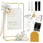 Furosa wedding sign holder 30-wide display showcases welcome signs clearly for guests.