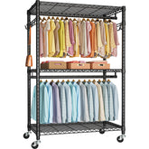 FUTASSI P1 Plus rolling clothes rack base shows sturdy construction for organized storage.