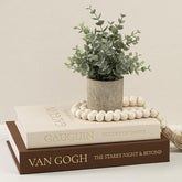 Fveuc decorative books stack for coffee table styling with linen texture
