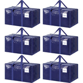 FYGRIP 6-pack moving bags with blue zipper and reinforced handles for long trips.