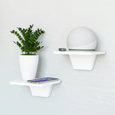 Fytz Design white adhesive shelf set enabling damage-free wall mounting