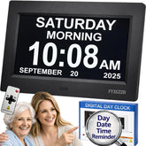 FYXGZZH 7-inch dementia clock display with large numbers for easy reading.