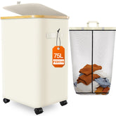 Fzzcvo laundry hamper on wheels for easy room-to-room transport