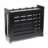 Gadget Garage wooden WiFi router storage box front view showcases rustic elegance and hidden cables.