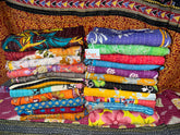 Gajanad Artistry 5-piece Kantha quilt set with vibrant colors adds cozy warmth to beds.
