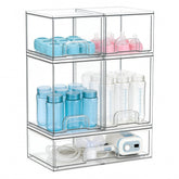 Gajiuhon baby bottle organizer with stackable acrylic keeps counters clean.