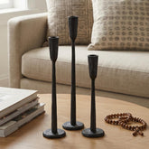 Ganwu black iron taper candle holder set of 3 for stable centerpieces