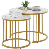 Garden 4 You nesting coffee table large white and gold top for space-saving elegance.