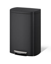 Garvee 13-gallon metal trash can with lid in a modern kitchen for clean storage