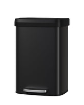 Garvee 13gal metal trash can with lid in black, ideal for tidy kitchen waste