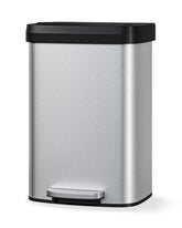 Garvee 13 gal trash can front view shows compact kitchen footprint and style
