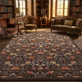 GarveeHome brown vintage floral rug pattern enhances living spaces with timeless warmth.