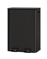 GarveeHome dual trash can front view showing organized waste sorting in a compact kitchen