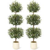 GarveeHome 5ft artificial olive tree with moss pot, ideal for low-maintenance indoor greenery.