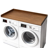 Gashell bamboo countertop with natural grain adds warmth for organized laundry spaces.