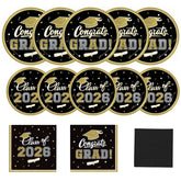 Gatherfun graduation plates 9-inch black and gold for a stylish, no-fuss party setup.