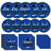 Gatherfun graduation plates dinner 9-inch blue set for quick, stylish serving at celebrations