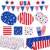 Gatherfun 9-inch plates with American flag designs for festive Independence Day meals